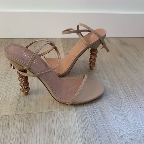 Beige Strappy Heels - Picture 7 of 8